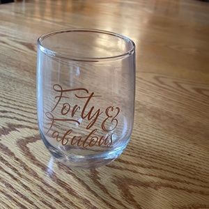 Forty & Fabulous stemless wineglass
